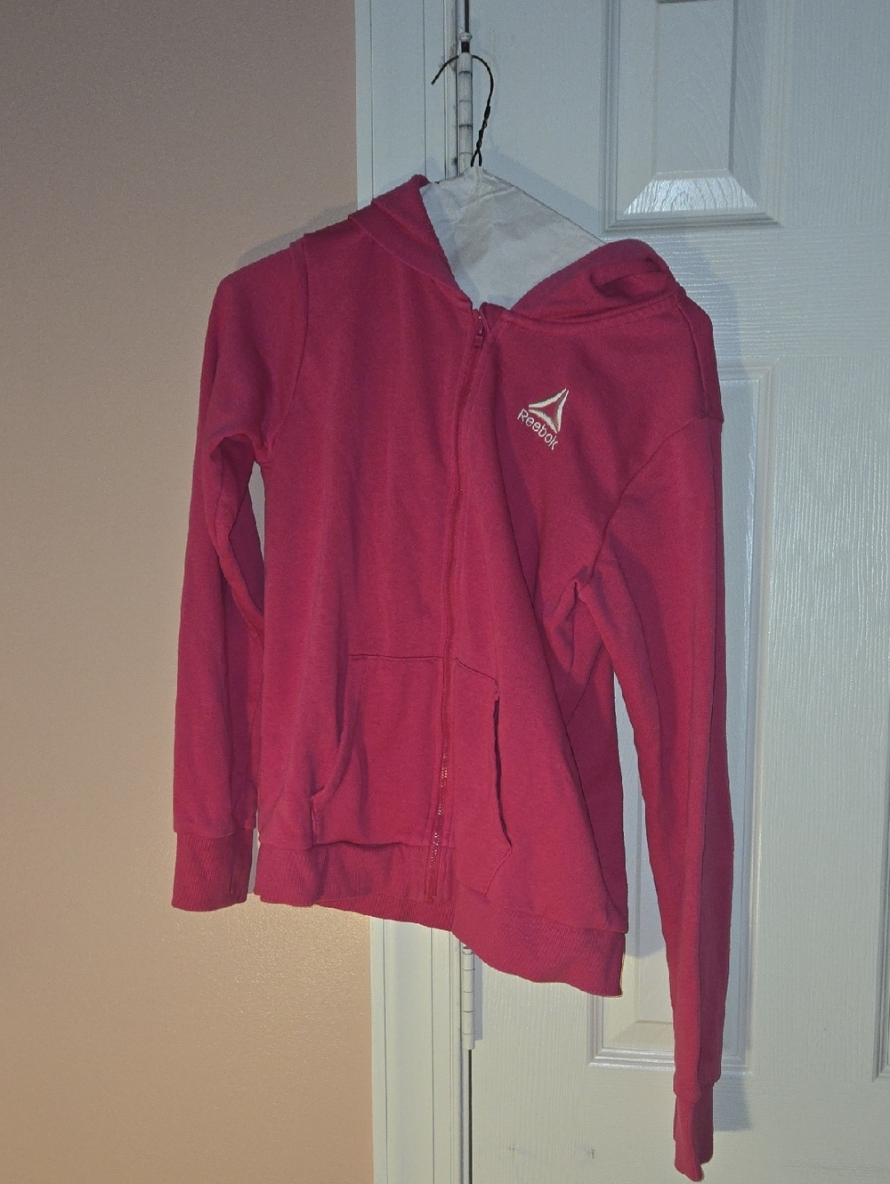 Reebok Girls Hot Pink Zip Hoodie with Logo